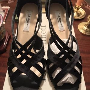 L.K. Bennett Black Satin Heels! Beautiful!